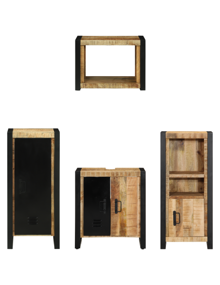 Set di mobili per il bagno 4 pcs Legno di mango massello