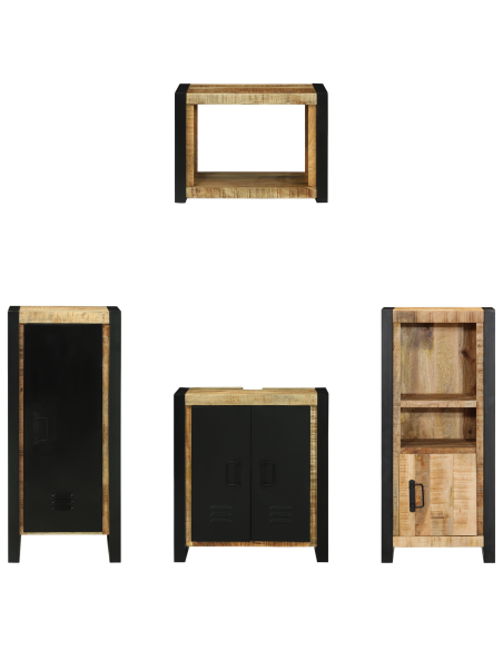 Set di mobili per il bagno 4 pcs Legno di mango massello