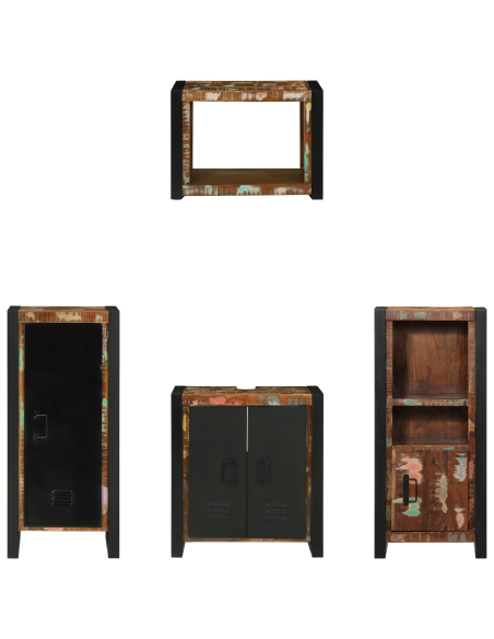 Set di mobili per il bagno 4 pcs Legno Recuperato Massello