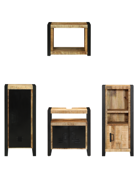 Set di mobili per il bagno 4 pcs Legno di mango massello