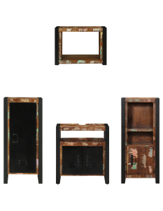 Set di mobili per il bagno 4 pcs Legno Recuperato Massello