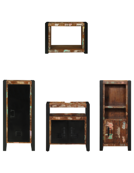Set di mobili per il bagno 4 pcs Legno Recuperato Massello