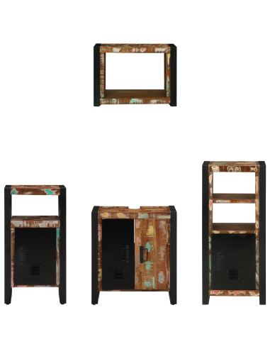 Set di mobili per il bagno 4 pcs Legno Recuperato Massello
