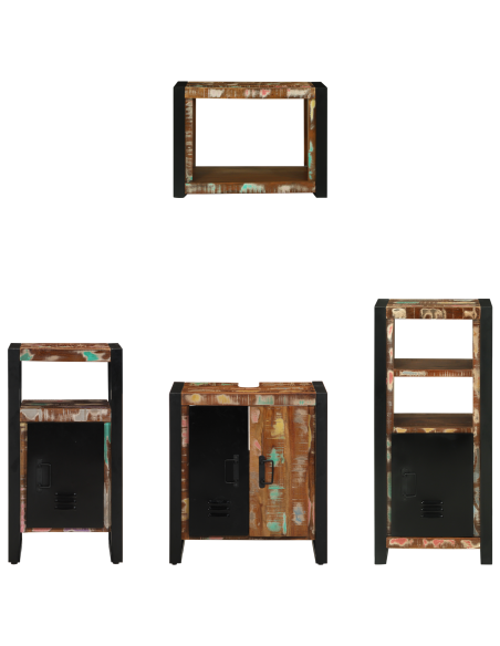 Set di mobili per il bagno 4 pcs Legno Recuperato Massello