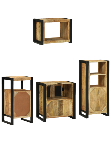 Set di mobili per il bagno 4 pcs Legno di mango massello