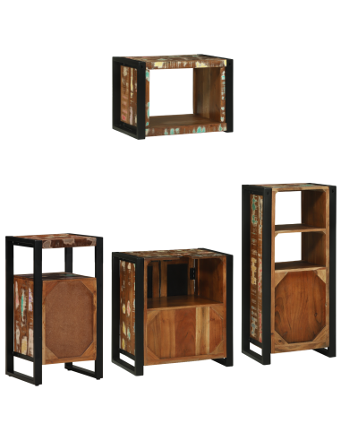 Set di mobili per il bagno 4 pcs Legno Recuperato Massello