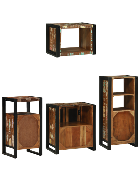 Set di mobili per il bagno 4 pcs Legno Recuperato Massello