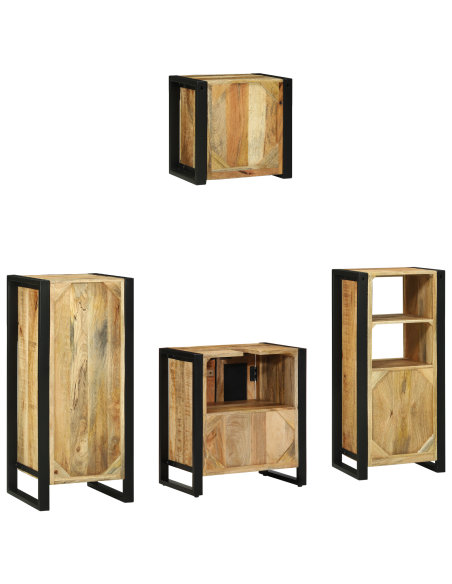 Set di mobili per il bagno 4 pcs Legno di mango massello
