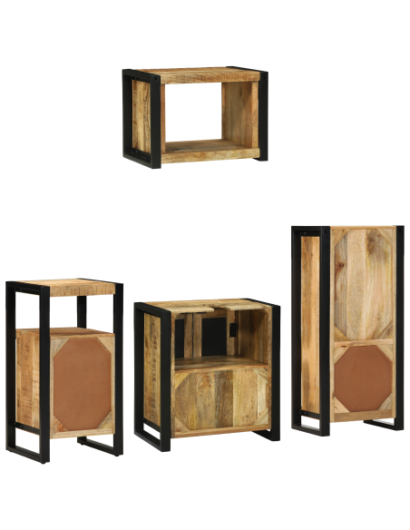 Set di mobili per il bagno 4 pcs Legno di mango massello