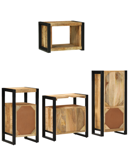 Set di mobili per il bagno 4 pcs Legno di mango massello