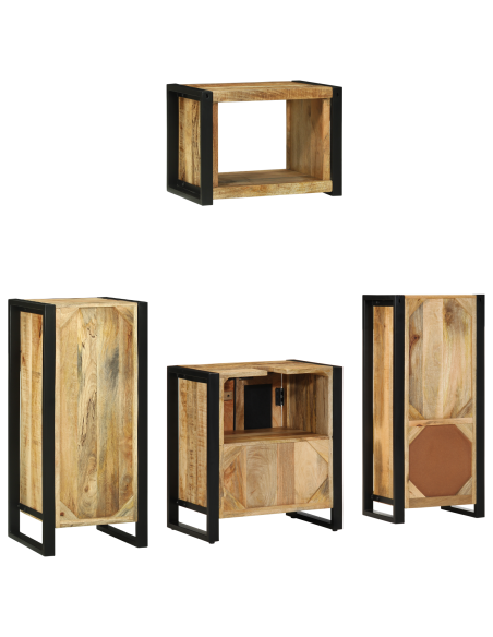 Set di mobili per il bagno 4 pcs Legno di mango massello