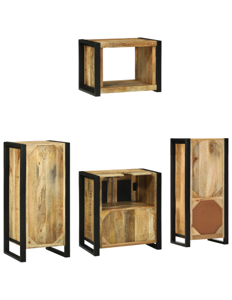 Set di mobili per il bagno 4 pcs Legno di mango massello