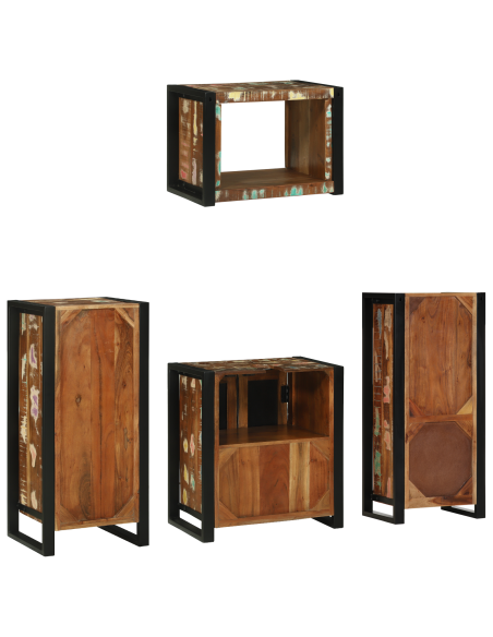 Set di mobili per il bagno 4 pcs Legno massello riciclato
