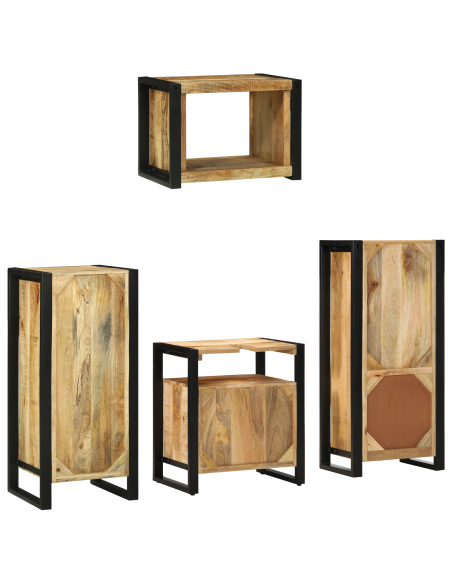 Set di mobili per il bagno 4 pcs Legno di mango massello