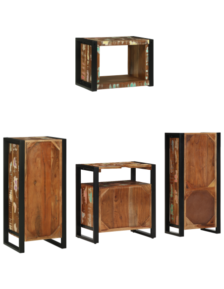 Set di mobili per il bagno 4 pcs Legno massello riciclato