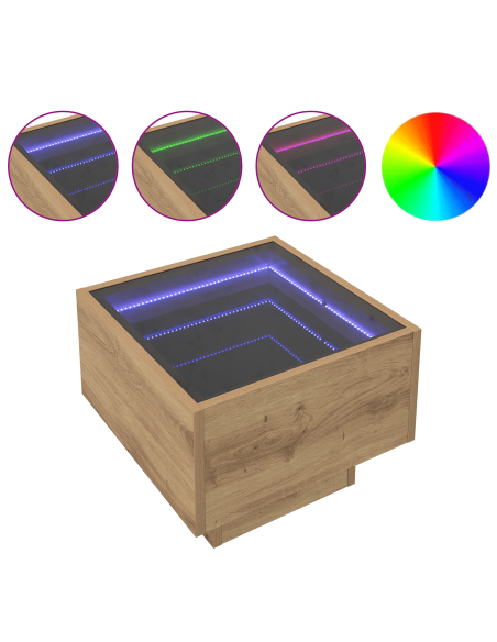 Tavolino da salotto Rovere artigianale 40 x 40 x 30 cm