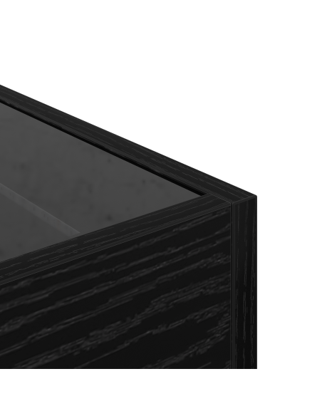 Armadio Rovere nero 40 x 40 x 30 cm Legno ingegnerizzato, Vetro