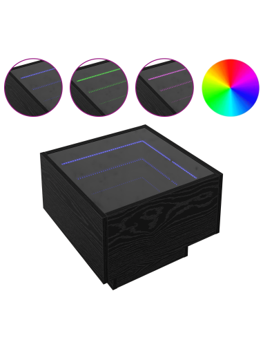 Tavolino da salotto Rovere Nero 40 x 40 x 30 cm