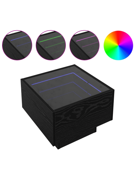 Tavolino da salotto Rovere Nero 40 x 40 x 30 cm