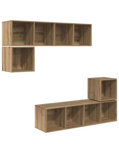 Set mobile TV 4 pcs Rovere artigianale Legno multistrato