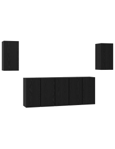 Set mobile TV 7 pcs Rovere Nero 30,5 x 30 x 60 cm