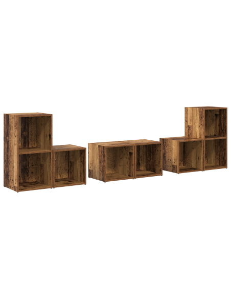 Set di mobili TV 6 pcs Legno vecchio Legno multistrato