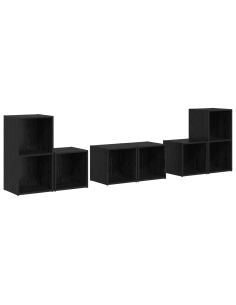 Set mobile TV 6 pcs Rovere Nero Legno multistrato