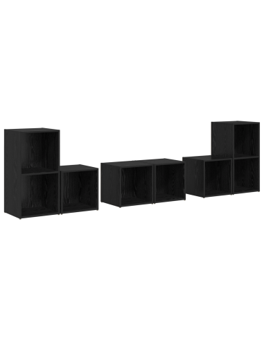 Set mobile TV 6 pcs Rovere Nero Legno multistrato