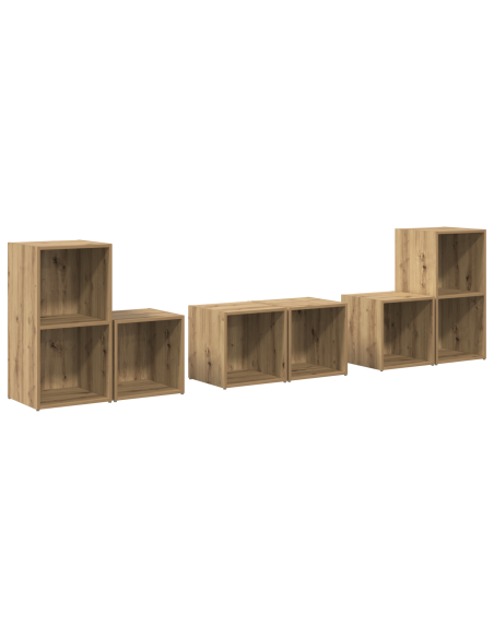 Set di mobili TV 6 pcs Rovere artigianale Legno multistrato