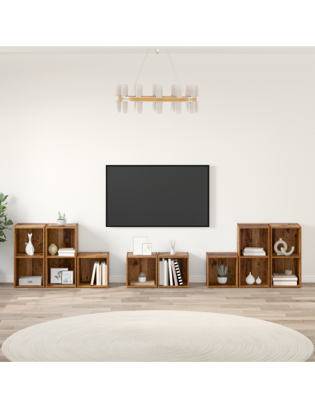 Set di mobili TV 8 pcs Legno vecchio Legno multistrato