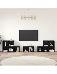 Set di mobili TV 8 pcs Rovere Nero Legno multistrato