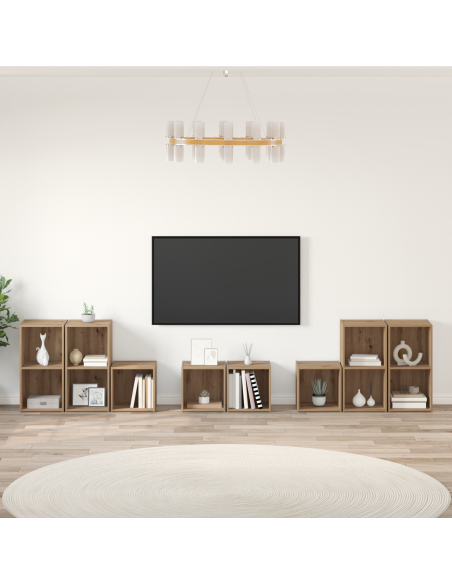 Set di mobili TV 8 pcs Rovere artigianale Legno multistrato