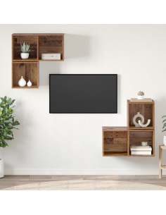 Set mobile TV 4 pcs Legno vecchio Legno multistrato
