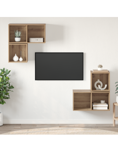 Set mobile TV 4 pcs Rovere artigianale Legno multistrato