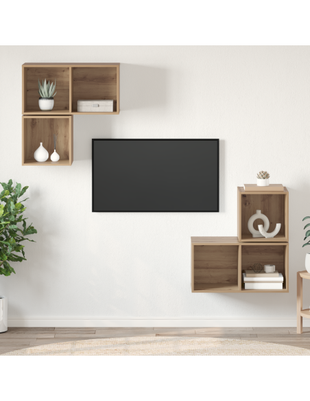 Set di mobili TV 4 pcs rovere artigianale 37 x 37 x 72 cm