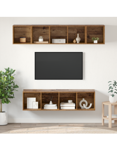 Set mobile TV 4 pcs Legno vecchio Legno multistrato
