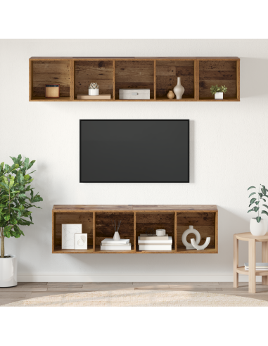 Set mobile TV 4 pcs Legno vecchio Legno multistrato