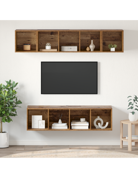 Set mobile TV 4 pcs Legno vecchio Legno multistrato