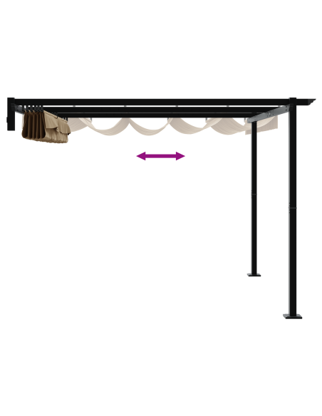 Gazebo a Muro Talpa 3 x 3 m Acciaio