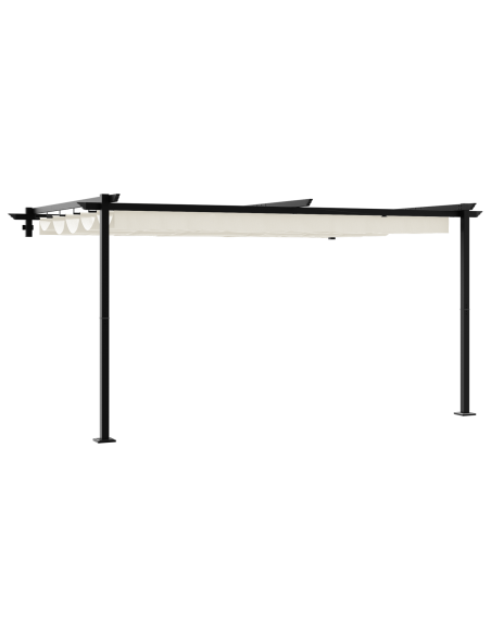 Gazebo a Muro Crema 3 x 4 m Acciaio