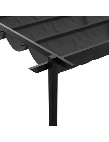 Gazebo a Muro Antracite 3 x 4 m Acciaio