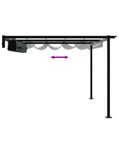 Gazebo Antracite 400 x 300 x 200 cm Poliestere