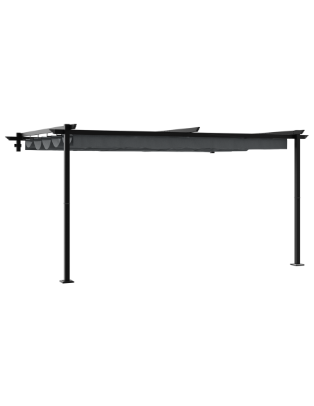 Gazebo a Muro Antracite 3 x 4 m Acciaio