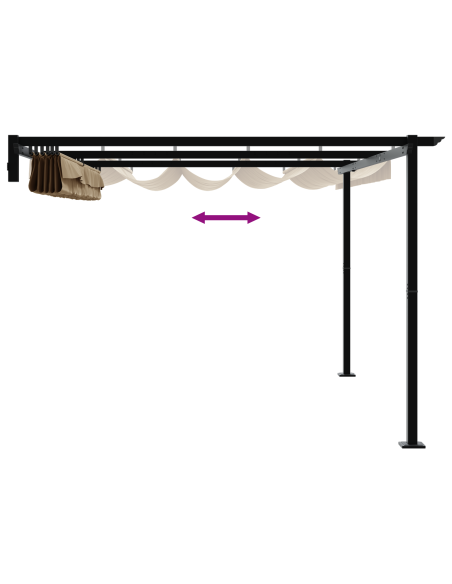 Gazebo a Muro Talpa 3 x 4 m Acciaio