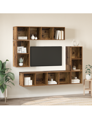 Set mobile TV 4 pcs Legno vecchio Legno multistrato