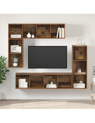 Set mobile TV 4 pcs Legno vecchio Legno multistrato