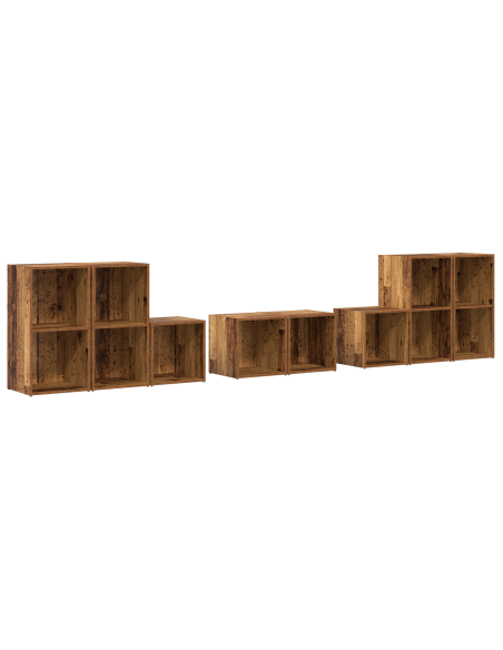 Set di mobili TV 8 pcs Legno vecchio Legno multistrato