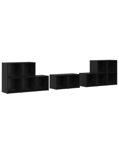 Set di mobili TV 8 pcs Rovere Nero Legno multistrato