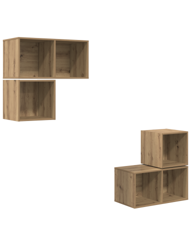 Set mobile TV 4 pcs Rovere artigianale Legno multistrato