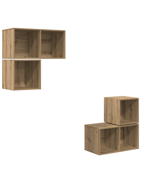 Set di mobili TV 4 pcs rovere artigianale 37 x 37 x 72 cm
